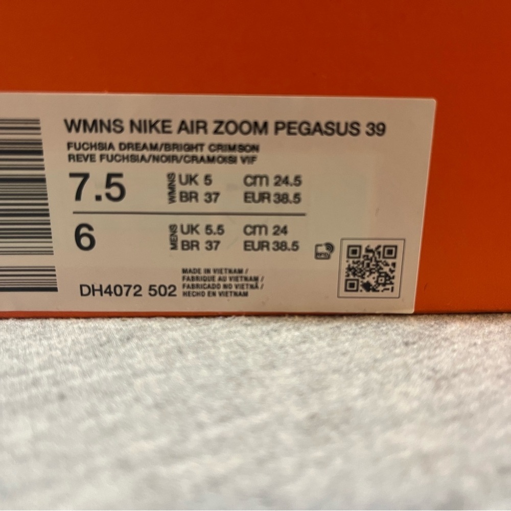 Nike Air Zoom Pegasus 39 Purple Fuchsia Running Women's Shoe Size 7.5 DH4072-502 - Picture 11 of 12